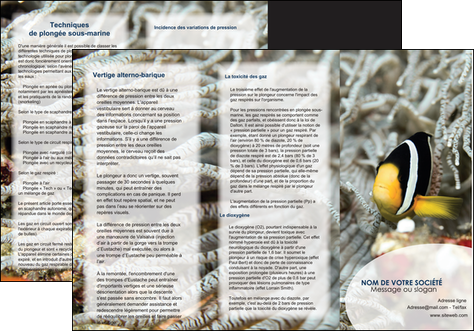 exemple depliant 3 volets  6 pages  animal poisson plongee nature MIDBE37931