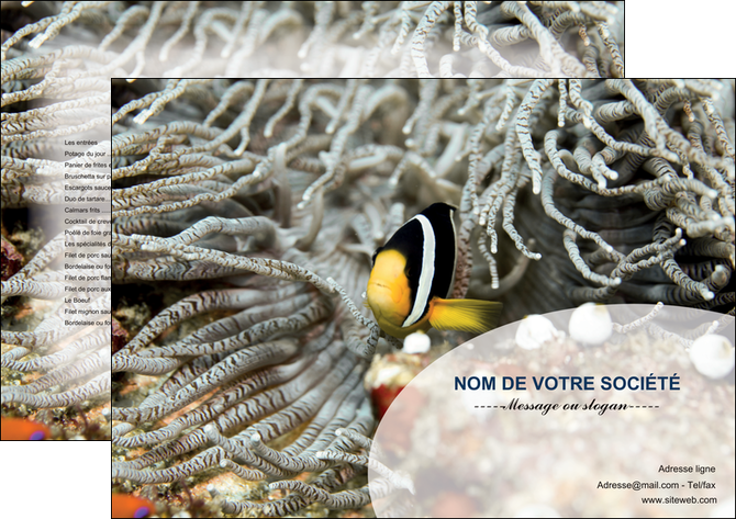 personnaliser modele de set de table animal poisson plongee nature MIDBE37935