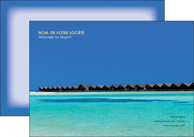 faire modele a imprimer flyers sejours plage bungalow mer MIDBE38031
