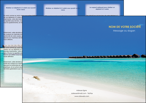 faire depliant 3 volets  6 pages  sejours plage bungalow mer MIDBE38033