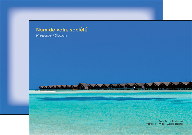 modele flyers sejours plage bungalow mer MIDBE38035