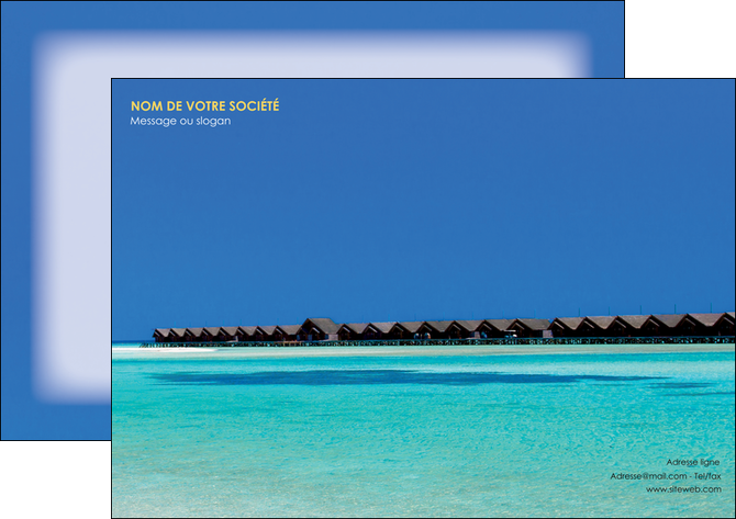 imprimerie affiche sejours plage bungalow mer MIDBE38039