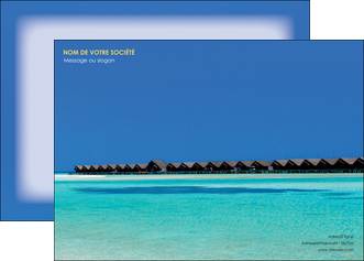 maquette en ligne a personnaliser affiche sejours plage bungalow mer MIDBE38041