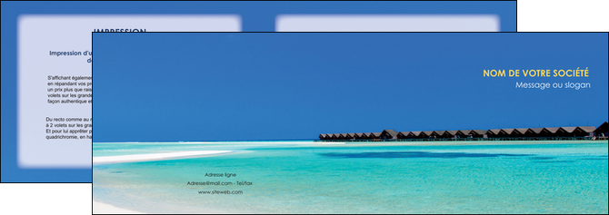 modele en ligne depliant 2 volets  4 pages  sejours plage bungalow mer MIDBE38045