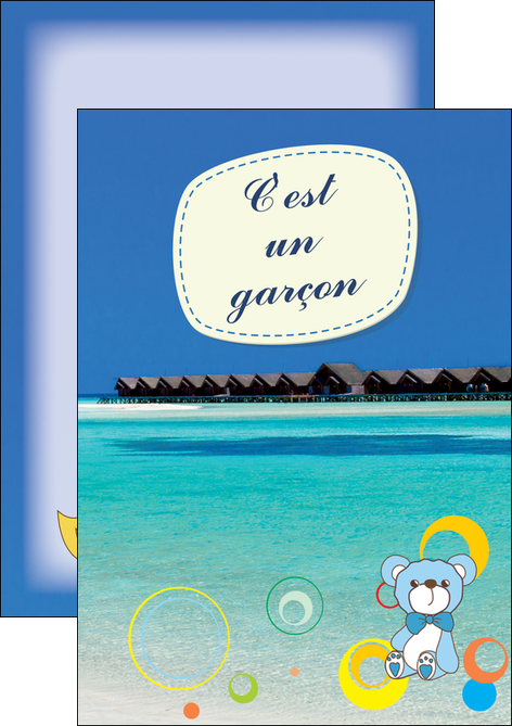 creation graphique en ligne flyers plage mer bungalow MLIG38061