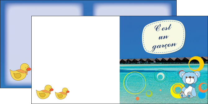 cree depliant 2 volets  4 pages  plage mer bungalow MLIG38065