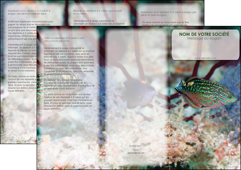 faire depliant 3 volets  6 pages  plongee  poisson plongee nature MIDBE38165