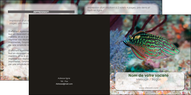 cree depliant 2 volets  4 pages  plongee  poisson plongee nature MIDBE38179