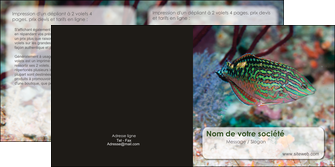 creer modele en ligne depliant 2 volets  4 pages  plongee  poisson plongee nature MIDBE38185