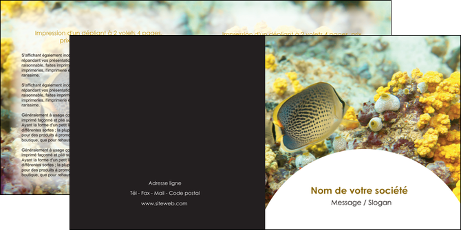 faire depliant 2 volets  4 pages  animal poisson plongee nature MIDBE38229