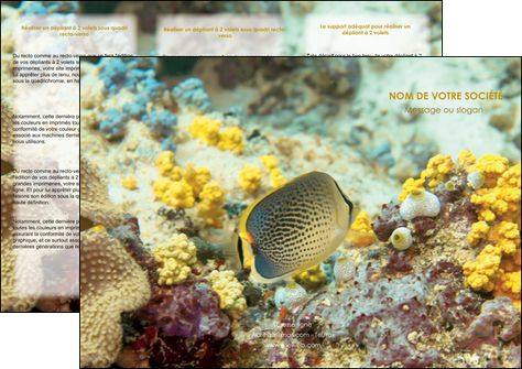 faire modele a imprimer depliant 3 volets  6 pages  animal poisson plongee nature MIDBE38233