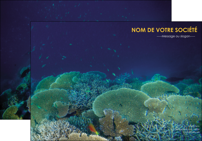 creer modele en ligne affiche chasse et peche algues vertes poissons animal MIDBE38327