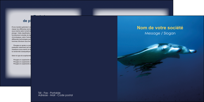 realiser depliant 2 volets  4 pages  animal poissons animal plongee MIDBE38783