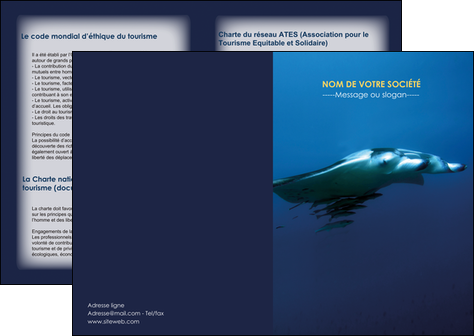 modele depliant 2 volets  4 pages  animal poissons animal plongee MIDBE38791