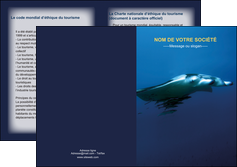 personnaliser maquette depliant 2 volets  4 pages  animal poissons animal plongee MIDBE38797