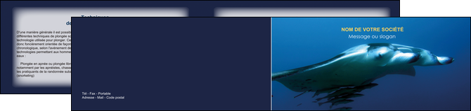 exemple depliant 2 volets  4 pages  animal poissons animal plongee MIDBE38805