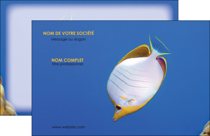 maquette en ligne a personnaliser carte de visite poisson et crustace poissons mer ocean MIDLU38875