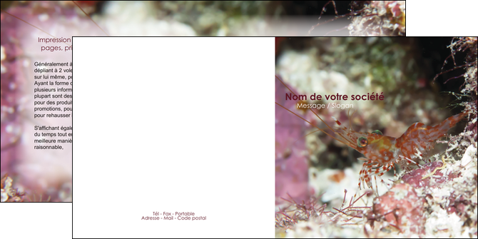 modele en ligne depliant 2 volets  4 pages  poisson et crustace crevette crustace animal MIDLU38995