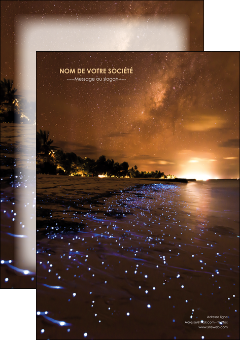 faire modele a imprimer affiche tourisme  plage bord de mer couche de soleil MIDBE39213