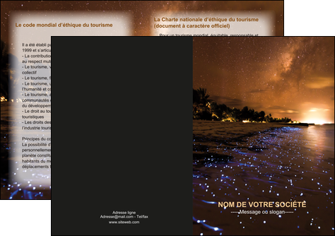 imprimer depliant 2 volets  4 pages  tourisme  plage bord de mer couche de soleil MIDBE39225