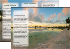 personnaliser maquette depliant 3 volets  6 pages  tourisme  plage bord de mer arbre MIDBE39293