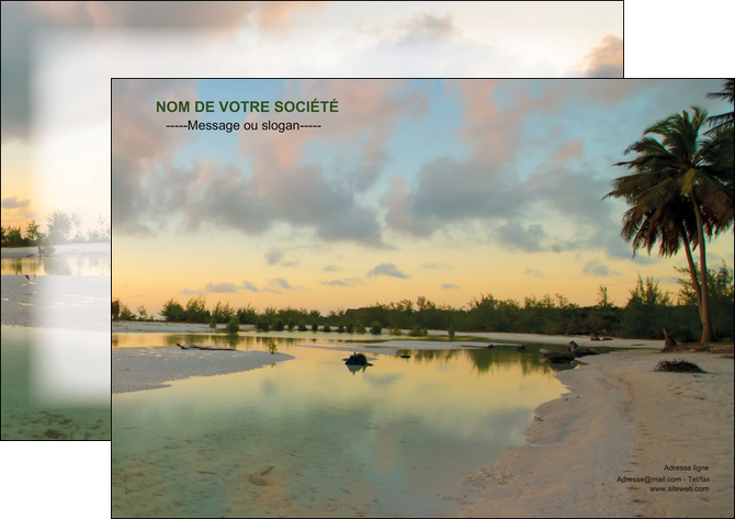 creer modele en ligne affiche tourisme  plage bord de mer arbre MIDBE39295