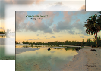 faire affiche tourisme  plage bord de mer arbre MIDBE39297