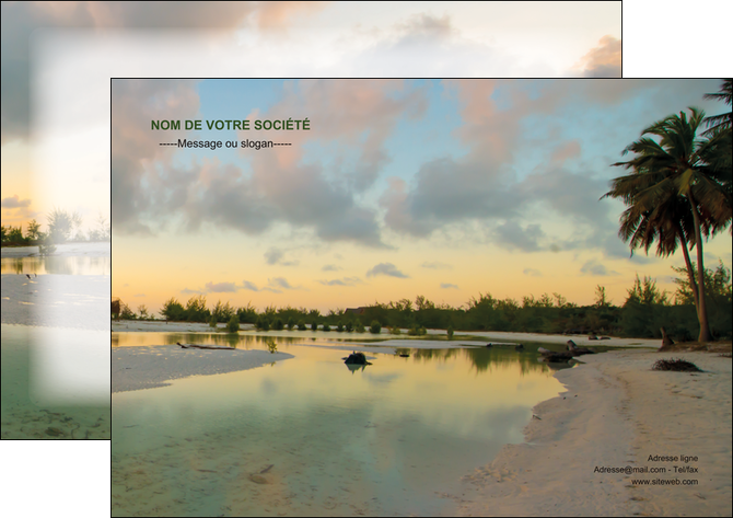 exemple affiche tourisme  plage bord de mer arbre MIDBE39299