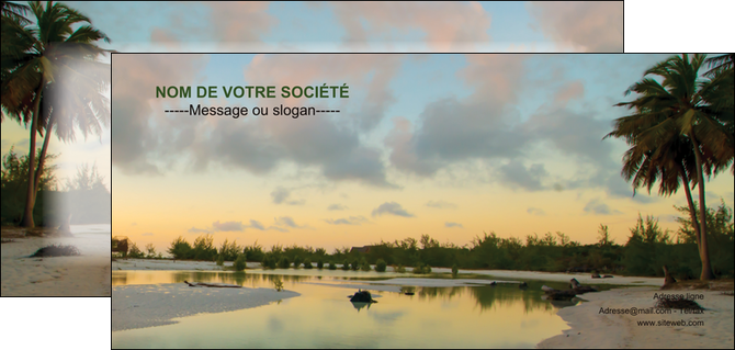personnaliser maquette flyers tourisme  plage bord de mer arbre MIDBE39303