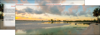 personnaliser modele de depliant 2 volets  4 pages  tourisme  plage bord de mer arbre MIDBE39305