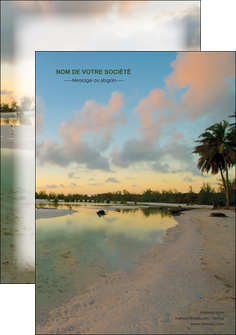 personnaliser maquette flyers tourisme  plage bord de mer arbre MIDBE39319