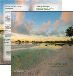 creer modele en ligne depliant 2 volets  4 pages  tourisme  plage bord de mer arbre MIDBE39323