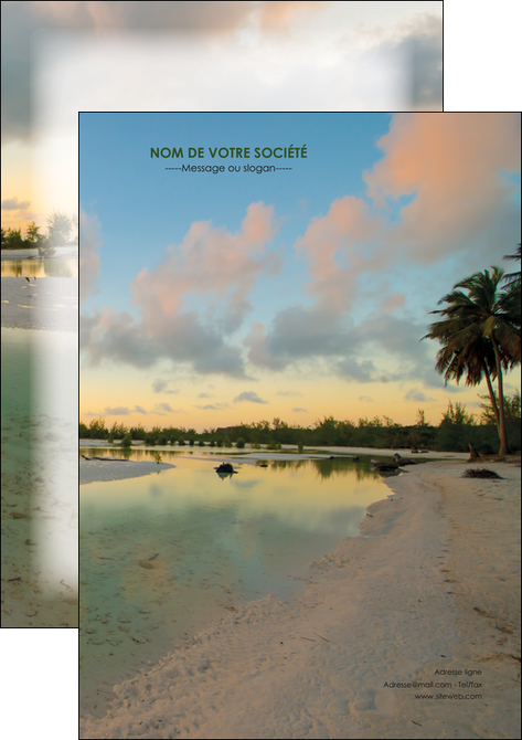 impression affiche tourisme  plage bord de mer arbre MIDBE39325