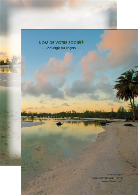 imprimerie flyers tourisme  plage bord de mer arbre MIDBE39327