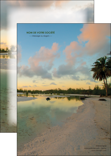 imprimer affiche tourisme  plage bord de mer arbre MIDBE39333
