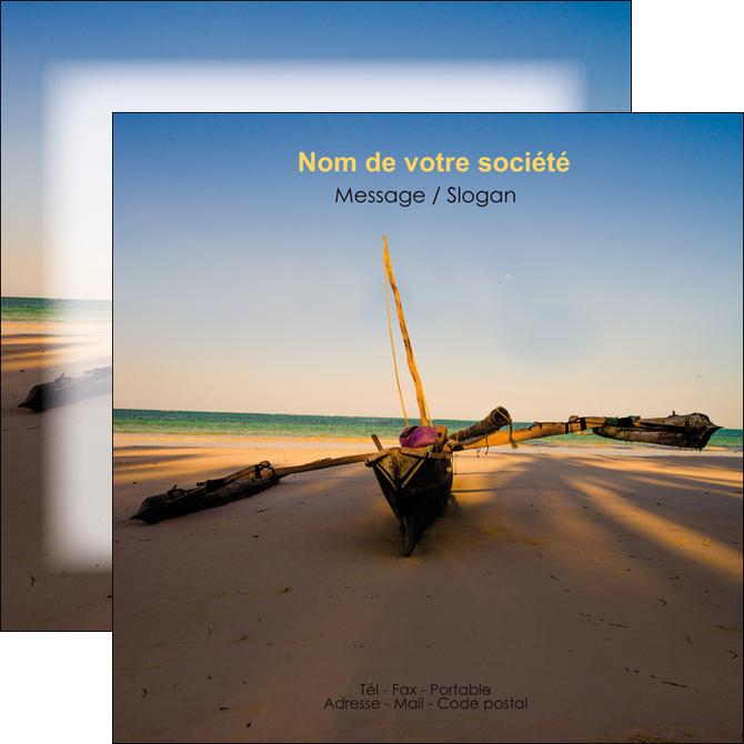 cree flyers paysage pirogue plage mer MIDBE39339