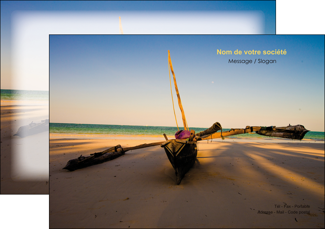 cree flyers paysage pirogue plage mer MIDBE39373