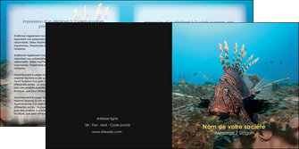 realiser depliant 2 volets  4 pages  animal poissons animal bleu MIDLU39569