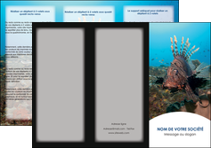 faire modele a imprimer depliant 3 volets  6 pages  animal poissons animal bleu MIDLU39573