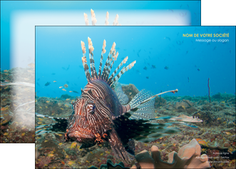 creer modele en ligne affiche animal poissons animal bleu MIDLU39581