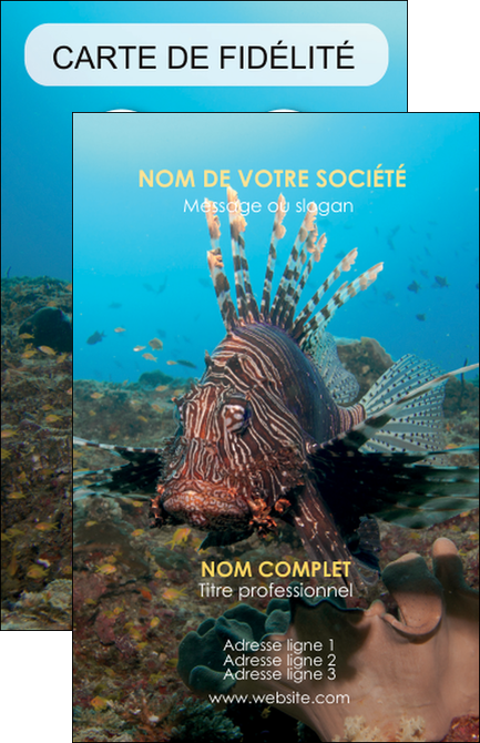 modele en ligne carte de visite animal poissons animal bleu MIDLU39591