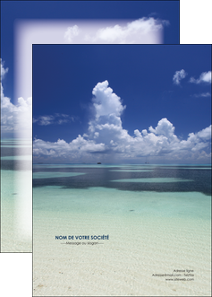 maquette en ligne a personnaliser affiche ciel bleu plage MID39643