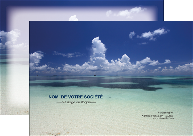 personnaliser maquette flyers ciel bleu plage MID39647
