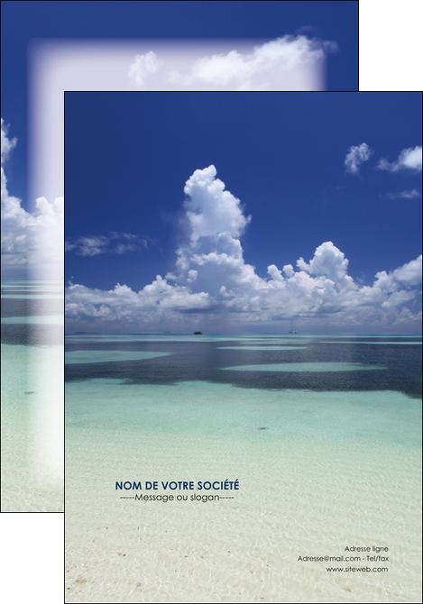 faire modele a imprimer affiche ciel bleu plage MID39651