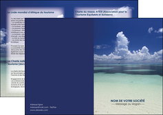 faire modele a imprimer depliant 2 volets  4 pages  ciel bleu plage MID39653