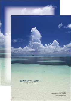personnaliser modele de flyers ciel bleu plage MID39655