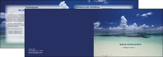 modele en ligne depliant 2 volets  4 pages  ciel bleu plage MID39671