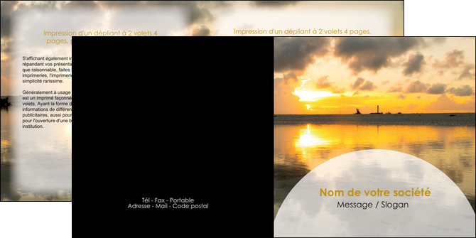 realiser depliant 2 volets  4 pages  sejours couche de soleil plage ile MIDBE40021