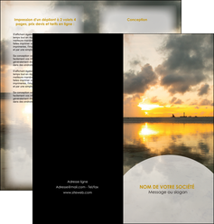 modele en ligne depliant 2 volets  4 pages  sejours couche de soleil plage ile MIDBE40023