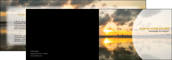 creer modele en ligne depliant 2 volets  4 pages  sejours couche de soleil plage ile MIDBE40037